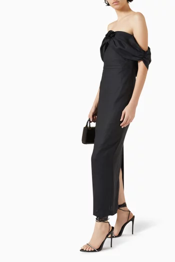 Serena Off-shoulder Dress in Linen