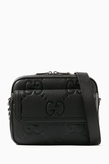 حقيبة كروس صغيرة بشعار حرفي GG جلد
