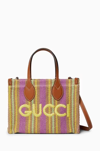 Small Gucci Patch Tote Bag in Jute