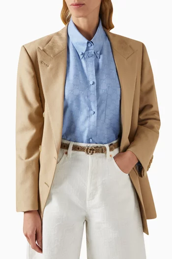 GG Marmont Thin Belt in GG Canvas