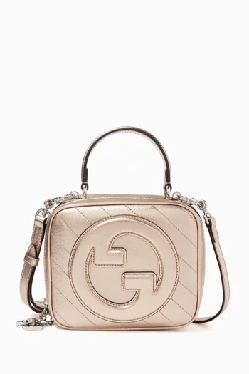 Small Blondie Top Handle Bag in Metallic Leather