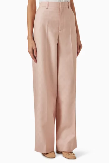 GG Jacquard Wide-leg Pants in Wool