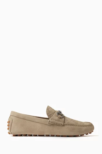 Horsebit Driving Loafers in Suede