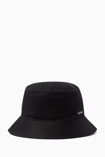 قبعة باكيت برقعة شعار الماركة قطن تويل