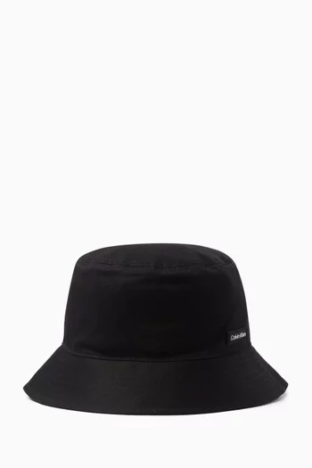 Essential Patch Bucket Hat in Cotton Twill