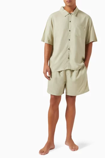 Logo Short Pyjama Set in Viscose