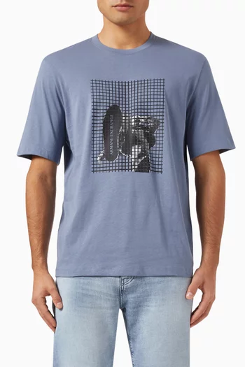 Grid AX Logo T-shirt in Cotton-jersey