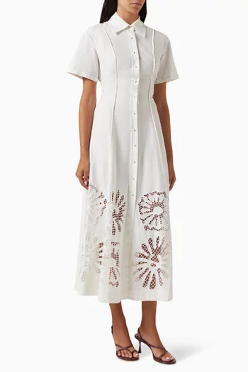 Annalise Midi Shirt Dress in Cotton