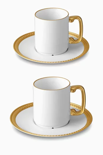 Soie Tressée Espresso Cup and Saucer, Set of 2