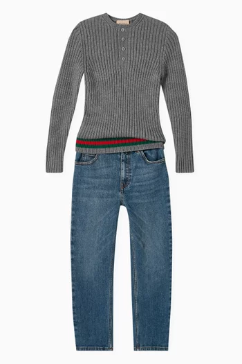 Web Top in Rib Stitch wool