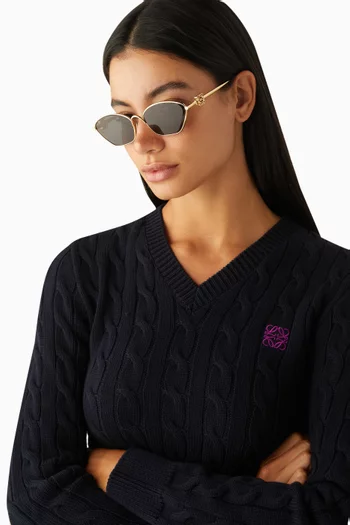 نظارة شمسية بتصميم عين القطة معدن