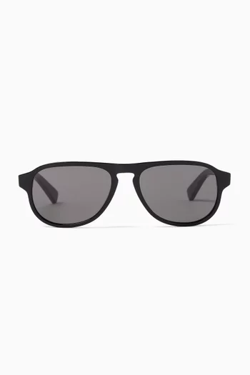Round Sunglasses in Recycled Acetate