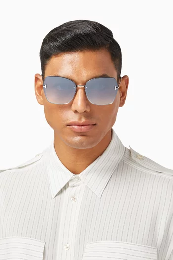 Nickie Cat-eye Sunglasses in Metal