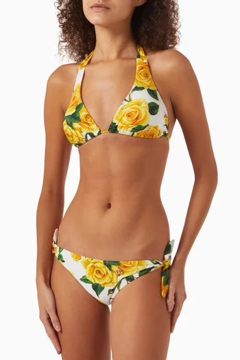 Rose-print Bikini Set