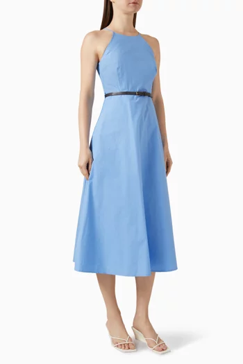 Belted Midi Dress in Cotton
