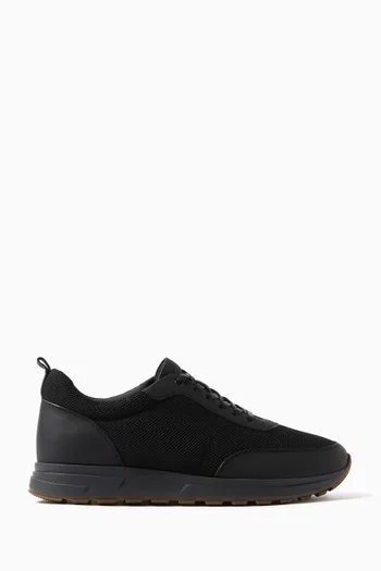 Low-top Sneakers in Leather & Mesh