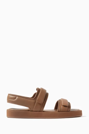 Velcro Slingback Sandals in Leather