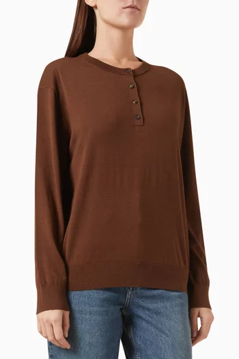 Henley Sweater in Silk-cotton