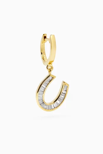 Horseshoe Diamond Single Earring in 18kt Gold