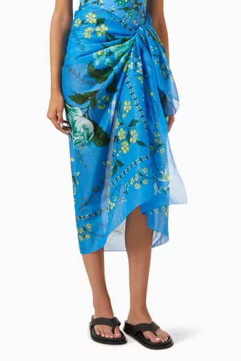 Printed Sarong in Cotton Voile