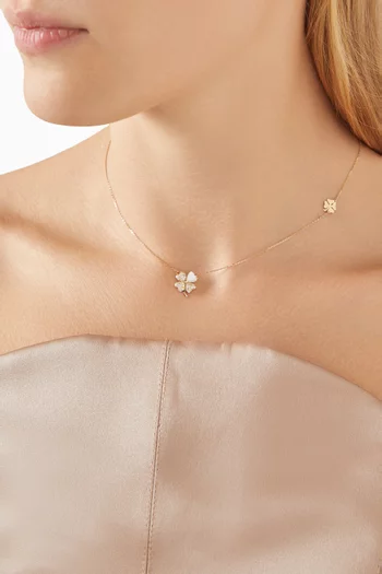 So Precious Clover Diamond Necklace in 18kt Gold