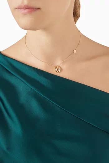 My African Diamond Cowrie Shell Necklace in 18kt Gold