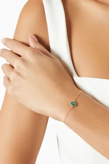 Mini Eye Full Diamond Bracelet in 18kt Gold
