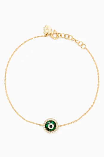 Mini Eye Full Diamond Bracelet in 18kt Gold