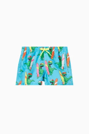 Dino Windsurf Print Swim Shorts