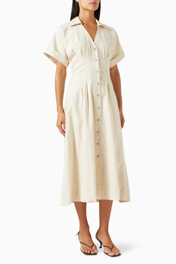 Freya Shirt Midi Dress in Cotton