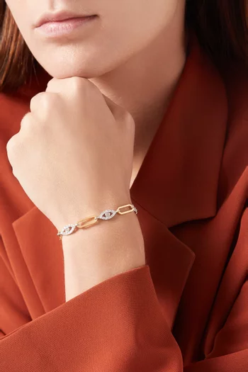 Evil Eye Chain Bracelet in 24kt Gold-plated Sterling Silver