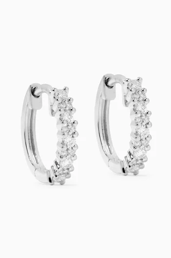 Diamond Hoop Earrings in 18kt White Gold