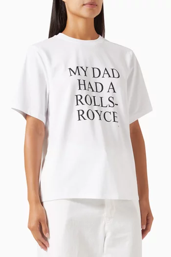 تي شيرت مزين بعبارة 'My Dad Had A Rolls-Royce' قطن عضوي