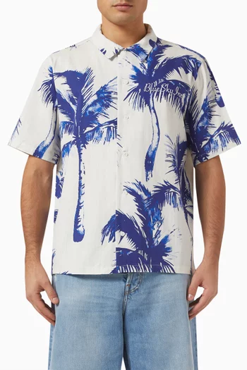 Palm-print Shirt in Linen