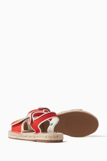 Graphic Logo Sandals in Canvas & Jute