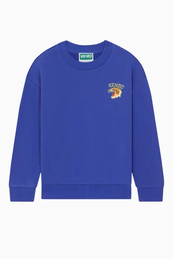 Tiger Logo Sweatshirt in Cotton Jersey