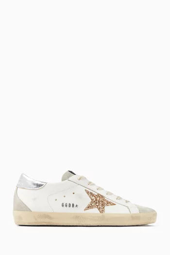Super-Star Sneakers in Glitter & Leather
