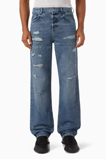 Distressed Baggy Jeans in Denim
