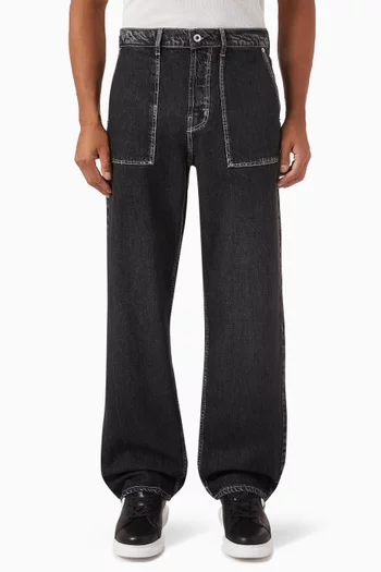 Relaxed Utility Jeans in Cotton Denim