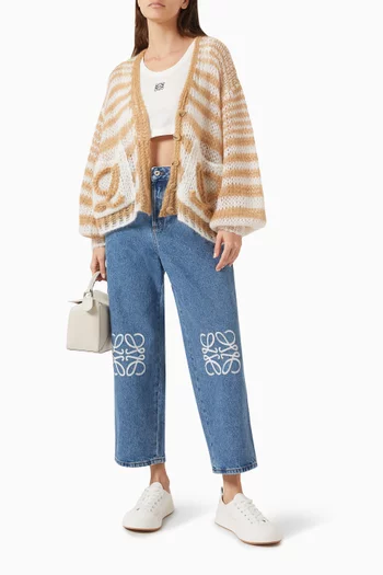 Anagram Cropped Jeans in Denim