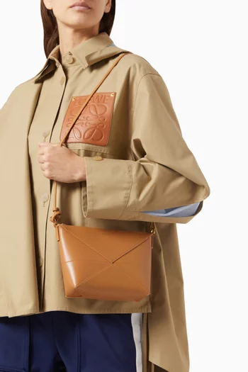 Puzzle Fold Pouch in Leather