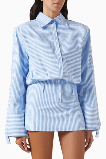 Tidal Mini Shirt Dress in Cotton-wool Blend