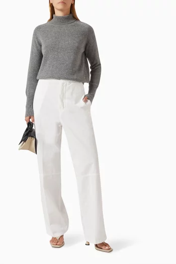 سترة بياقة عالية صوف ماعز