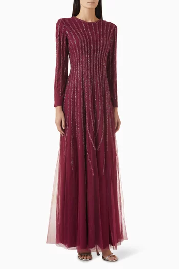 Crystal-embellished Gown in Tulle