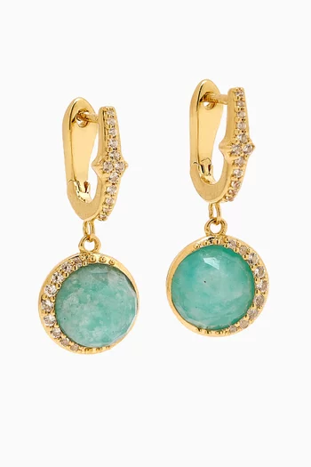 Luna Amazonite & Sapphire Drop Earrings in 18kt Gold Vermeil