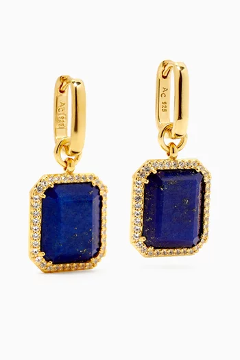 Ottima Lapis Lazuli Drop Earrings in 18kt Gold-plated Sterling Silver