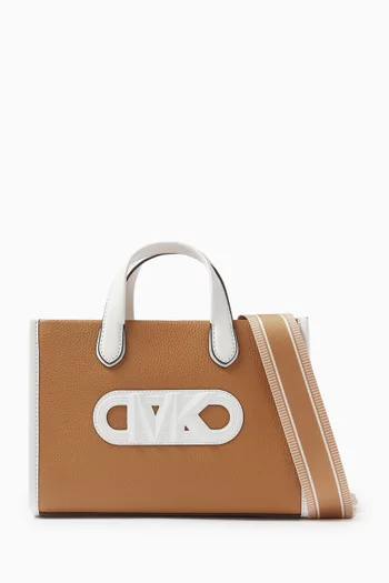 Small Gigi Embossed Messenger Bag in Leather