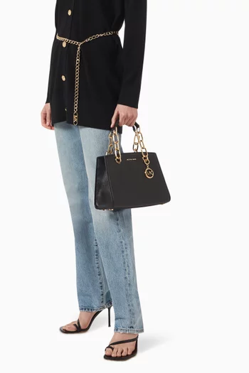 Small Cynthia Satchel Bag in Leather