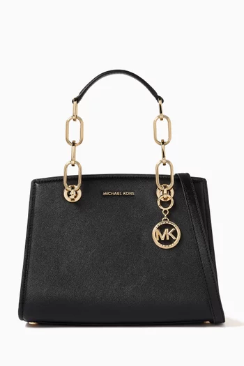 Small Cynthia Satchel Bag in Leather