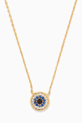 Evil Eye Diamond Necklace in 18kt Gold